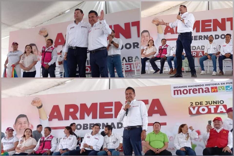  Armando Aguirre mostró músculo en Coronango donde Alejandro Armenta le da total apoyo