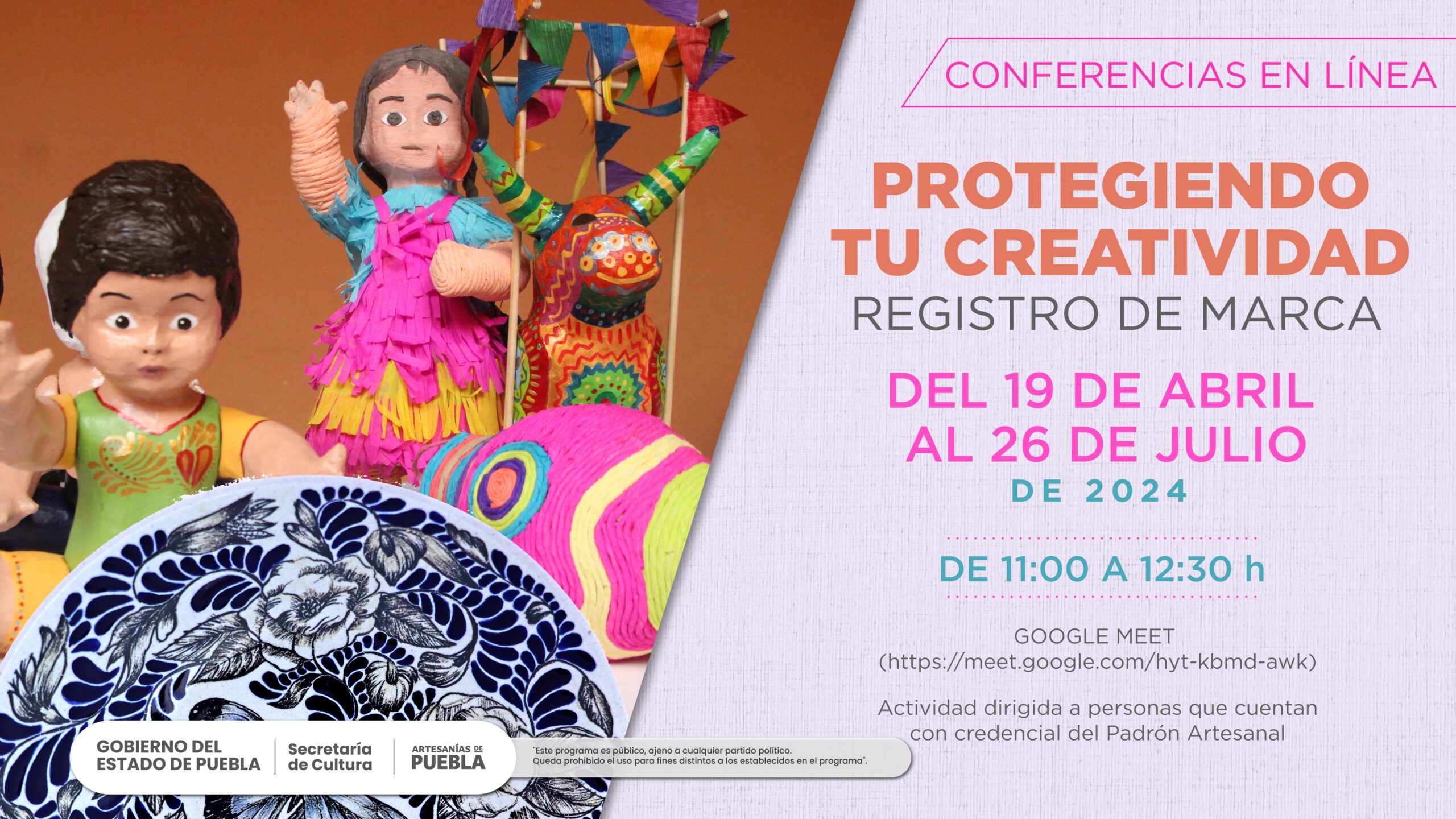  Serán impartidas actividades de presencia y registro de marca en rama artesanal