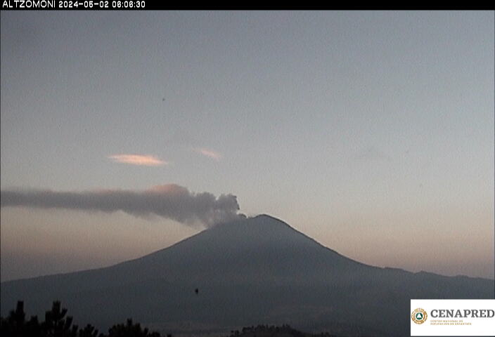  Actividad de las últimas 24 horas del Volcán Popocatépetl