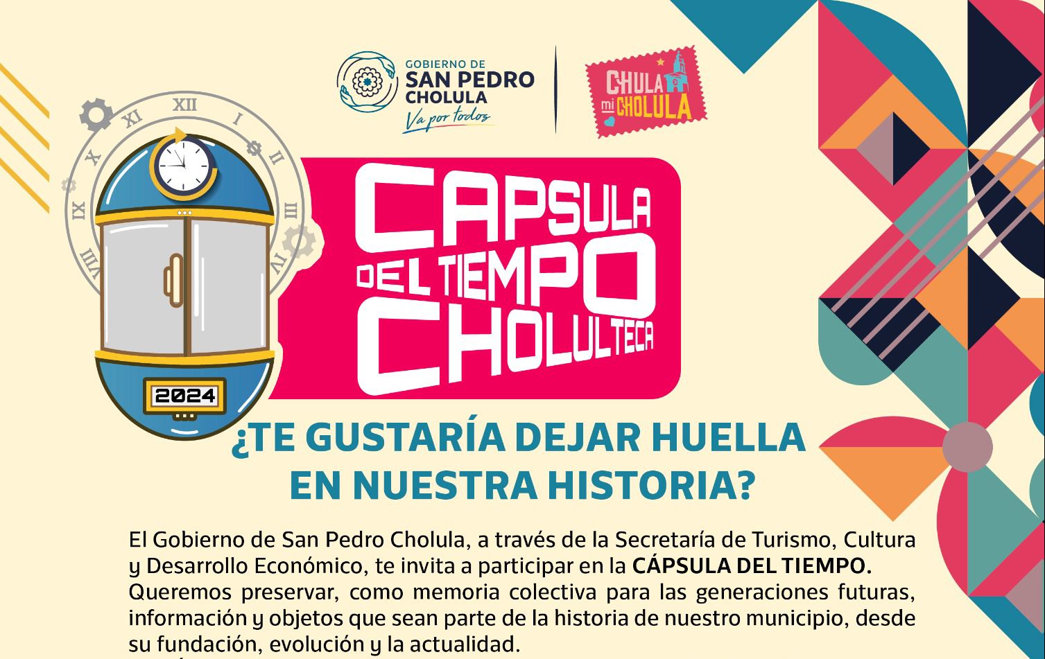  San Pedro Cholula anuncia la instalación de cápsula del tiempo