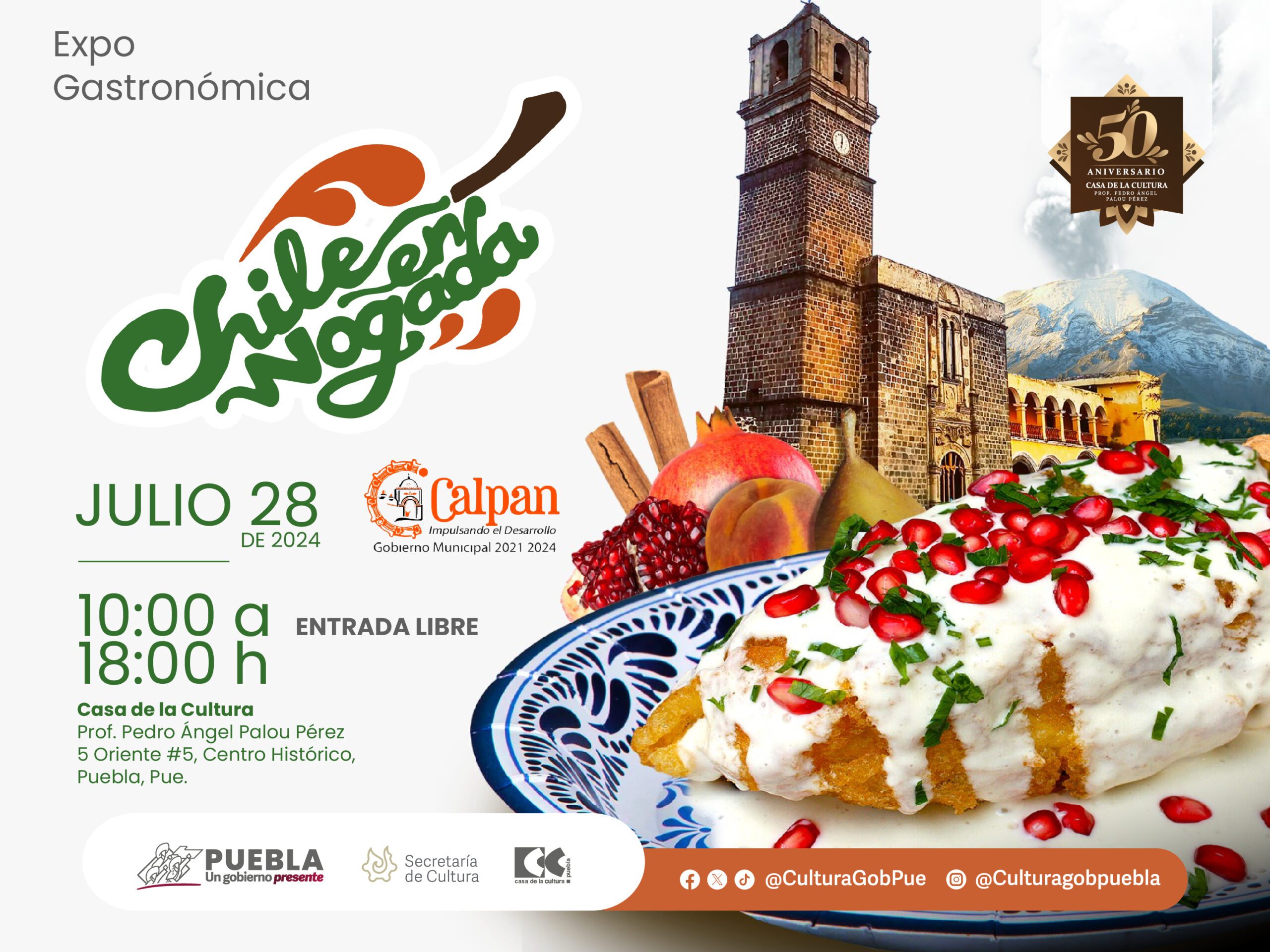  Ofrecerá Casa de la Cultura muestra gastronómica del Chile en Nogada