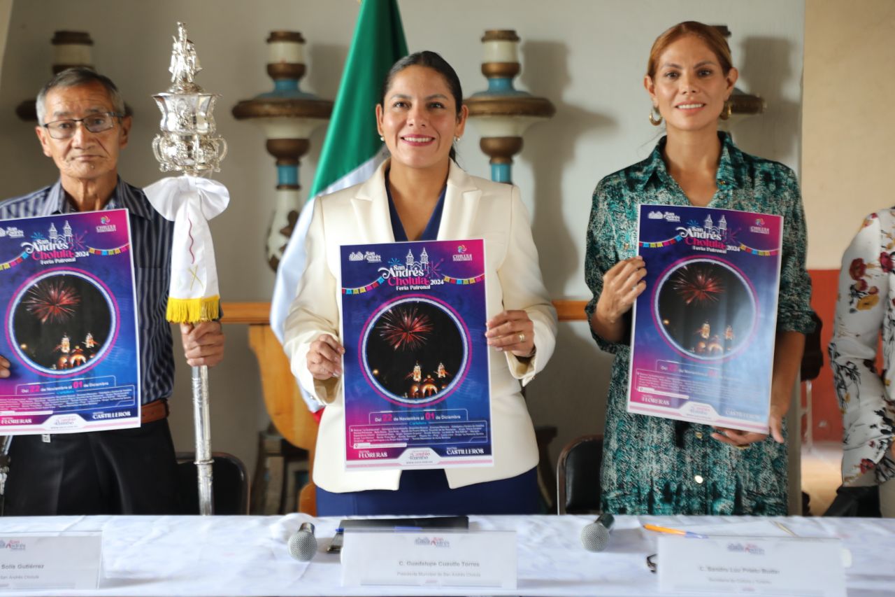  Presenta Lupita Cuautle las actividades de la Feria Patronal San Andrés Cholula 2024