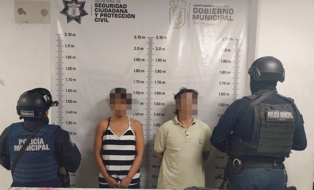  Elementos de la Dirección de Seguridad Pública detuvieron a dos personas por presuntos delitos contra la salud