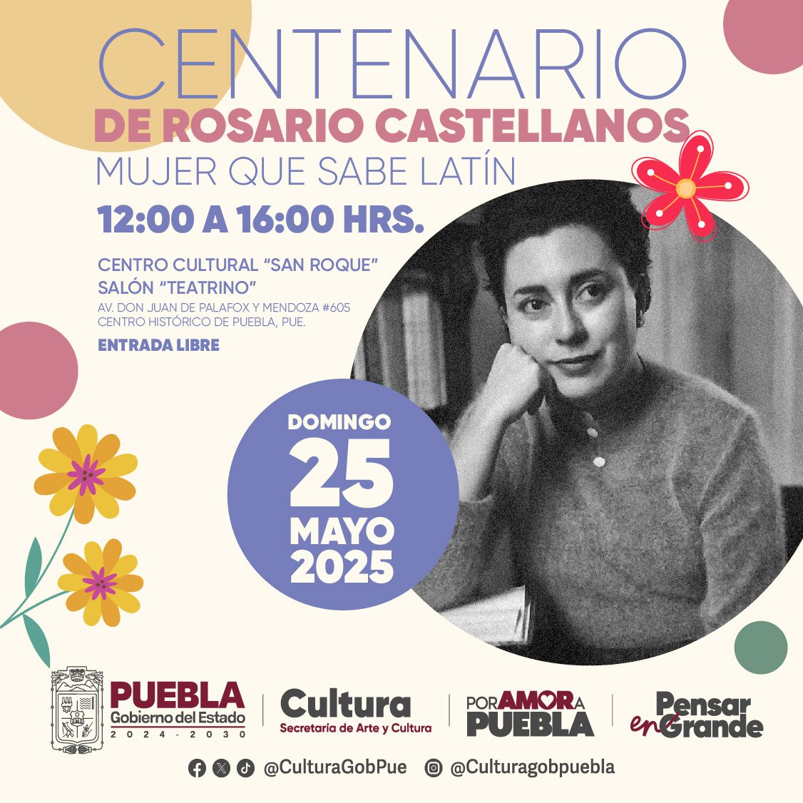  En San Roque, conmemorarán centenario del natalicio de Rosario Castellanos