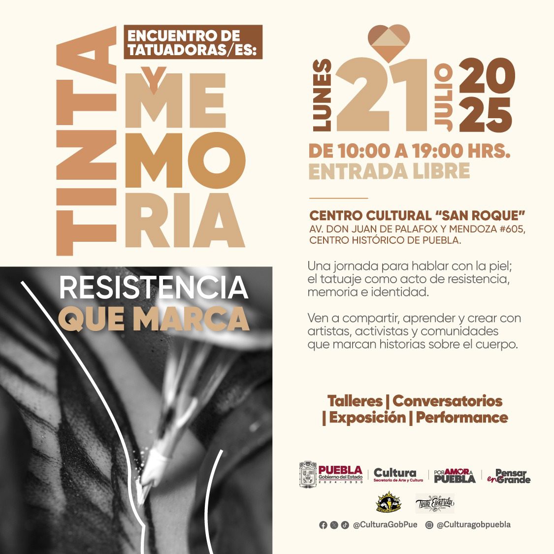  Presentan encuentro de tatuadoras y tatuadores en el Centro Cultural “San Roque”