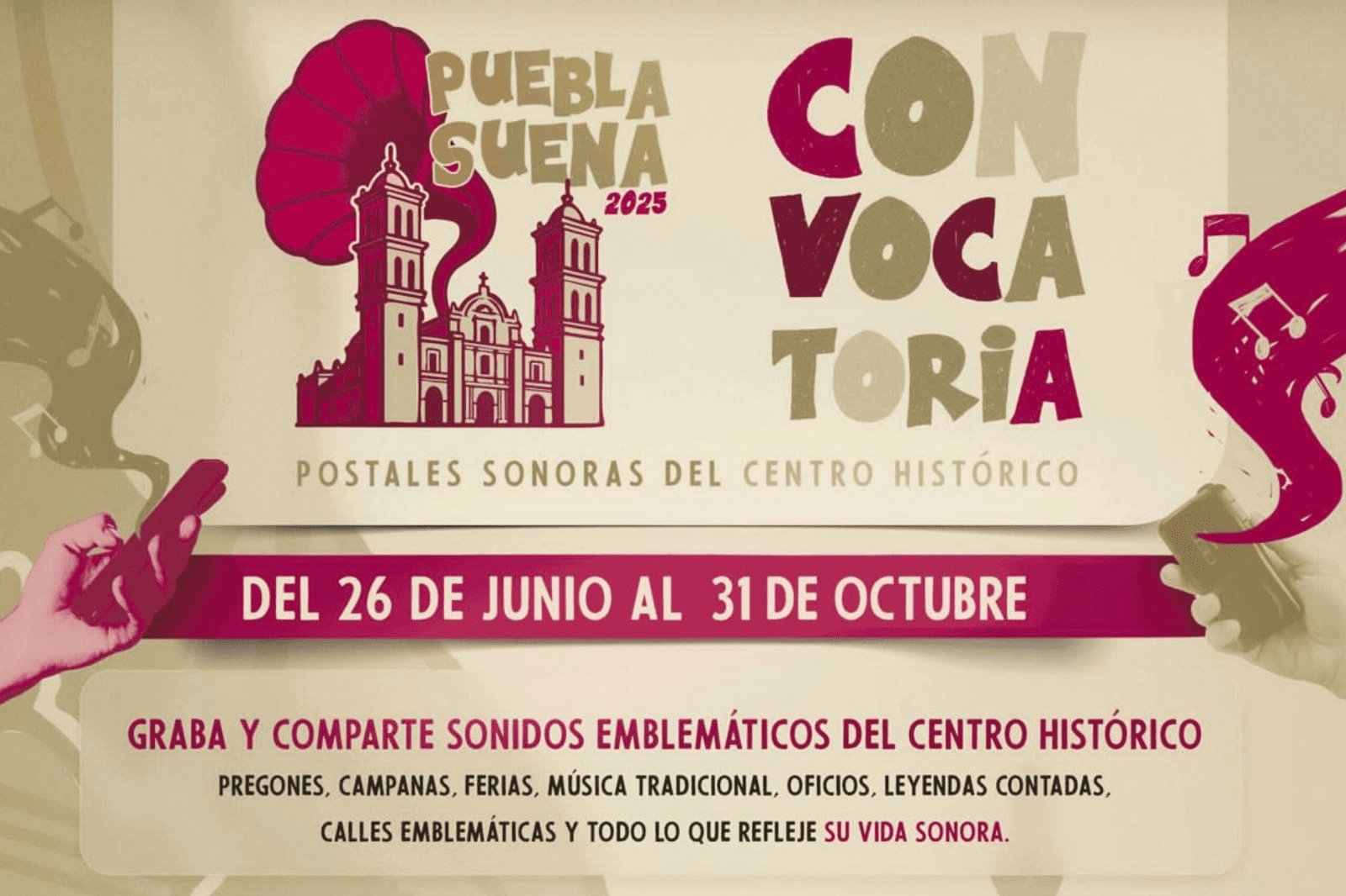  Amplia Gobierno de la Ciudad convocatoria del concurso “Puebla Suena 2025”