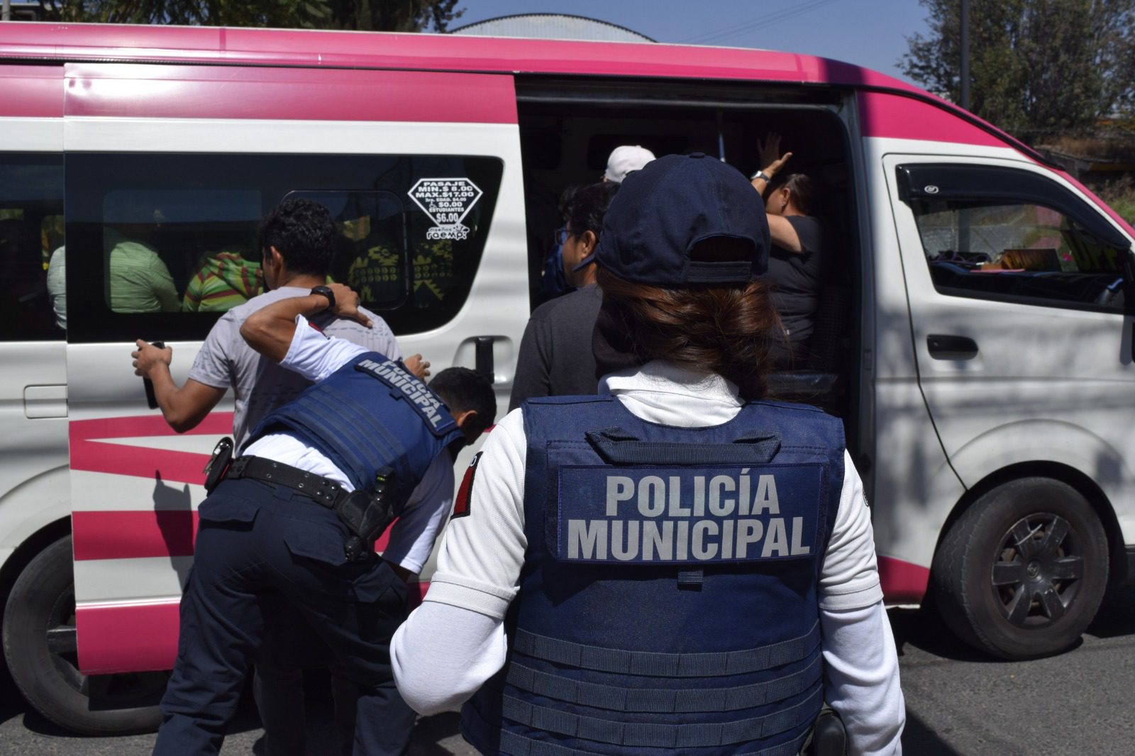  Refuerzan seguridad en el transporte público con el Operativo “Pasajero Seguro” en San Pedro Cholula
