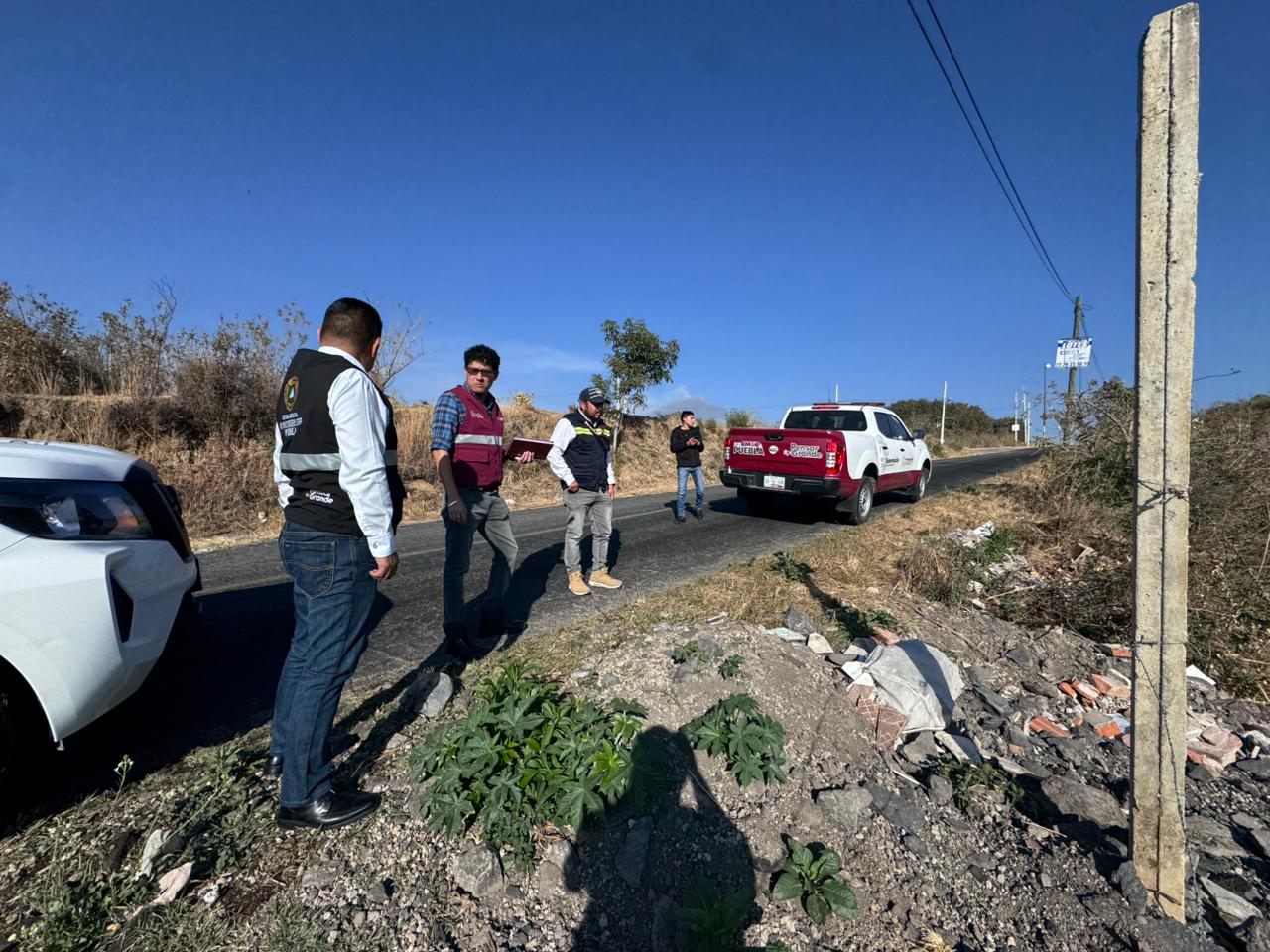 Gobierno de Puebla supervisa rutas de evacuación del volcán Popocatépetl