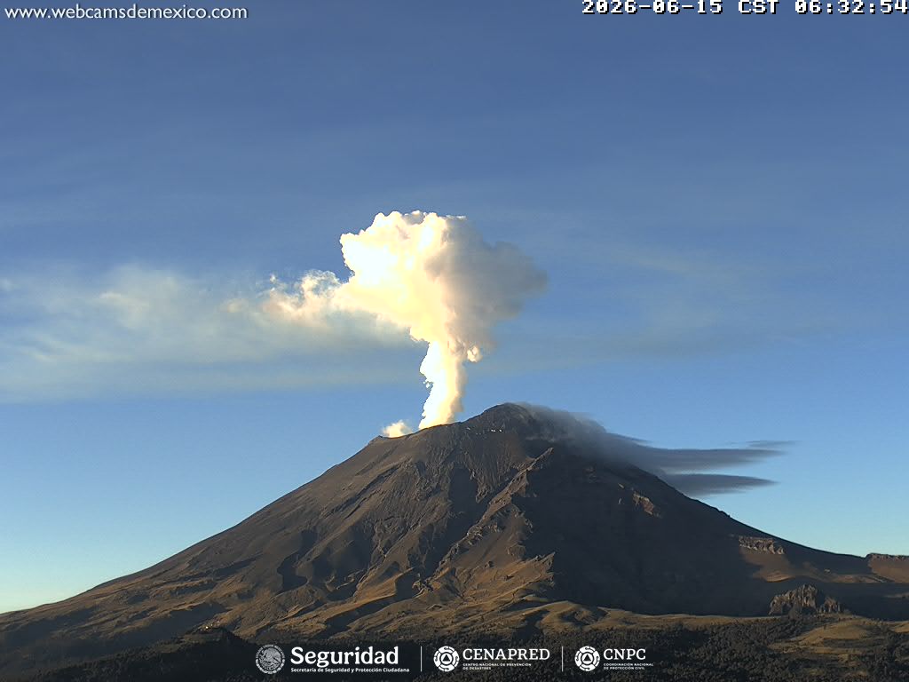  Se detectaron 16 exhalaciones de baja intensidad, acompañadas de vapor de agua y otros gases volcánicos
