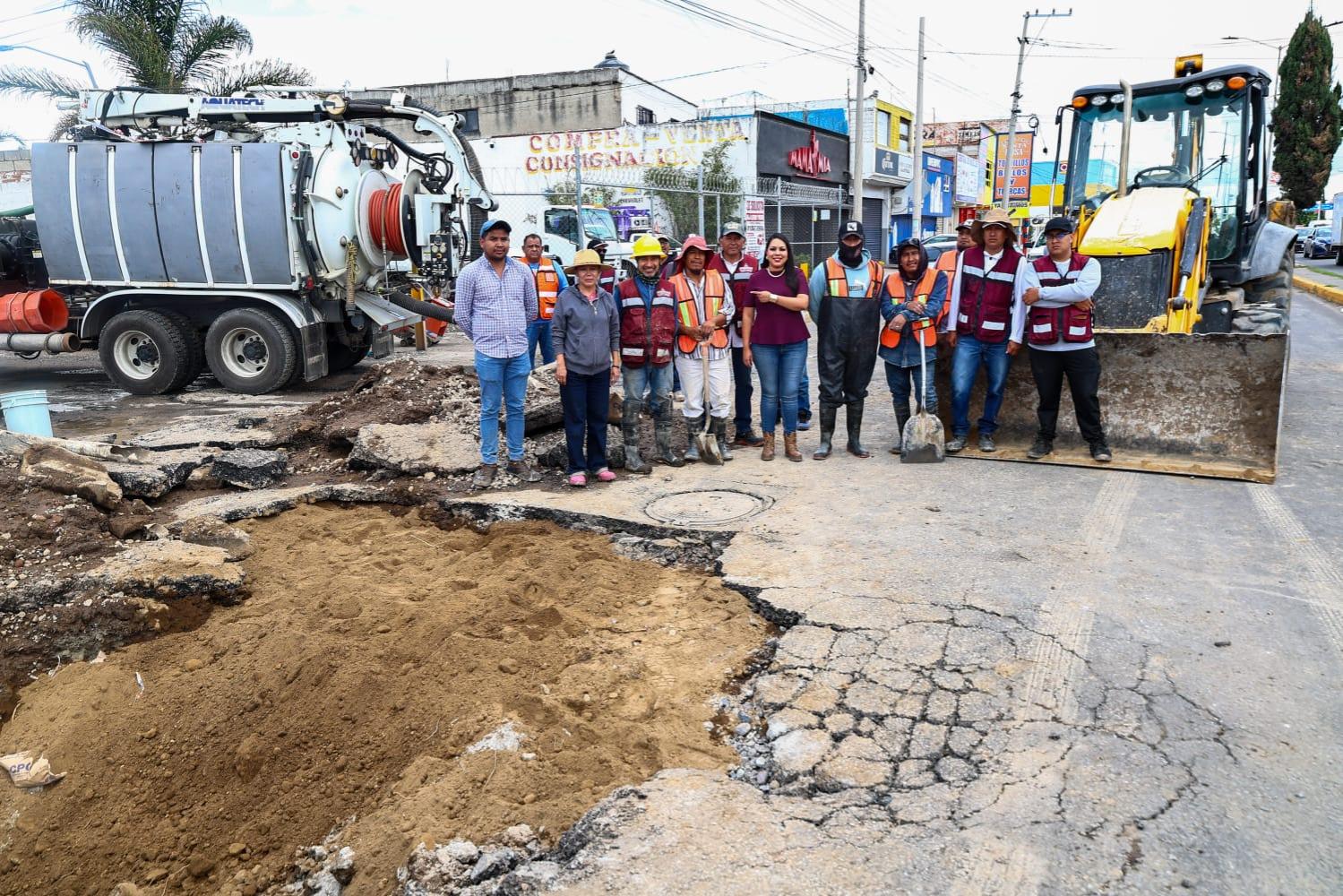  Atiende Gobierno de San Pedro Cholula colapso de Colector Pluvial en inmediaciones de San Matías Cocoyotla