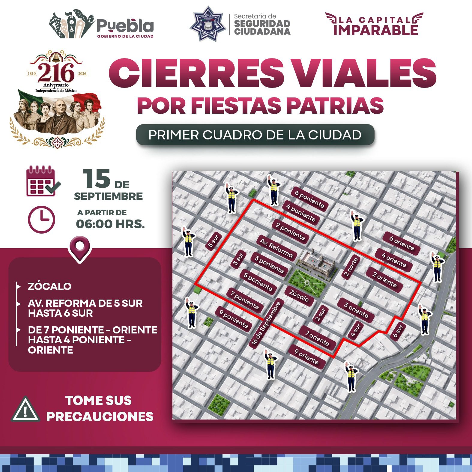  Informa Gobierno de Pepe Chedraui cierres viales ante las Fiestas Patrias 2026