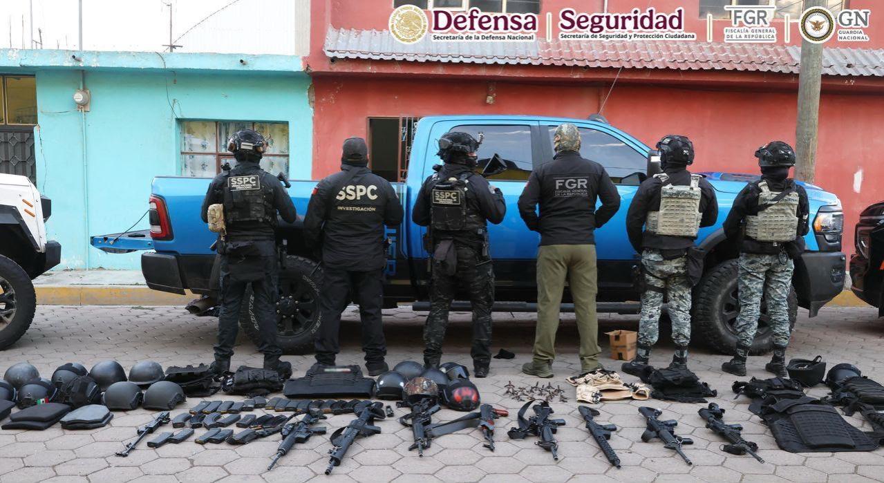  En Puebla autoridades Federales ejecutan 23 cateos, nueve personas detenidas relacionadas con célula delictiva dedicada al robo de Autotransporte de carga  