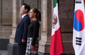 Presidenta Claudia Sheinbaum recibe en Palacio Nacional a su homólogo de la República de Corea, Lee Jae-Myung