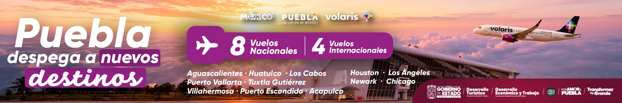 nuevos vuelos puebla